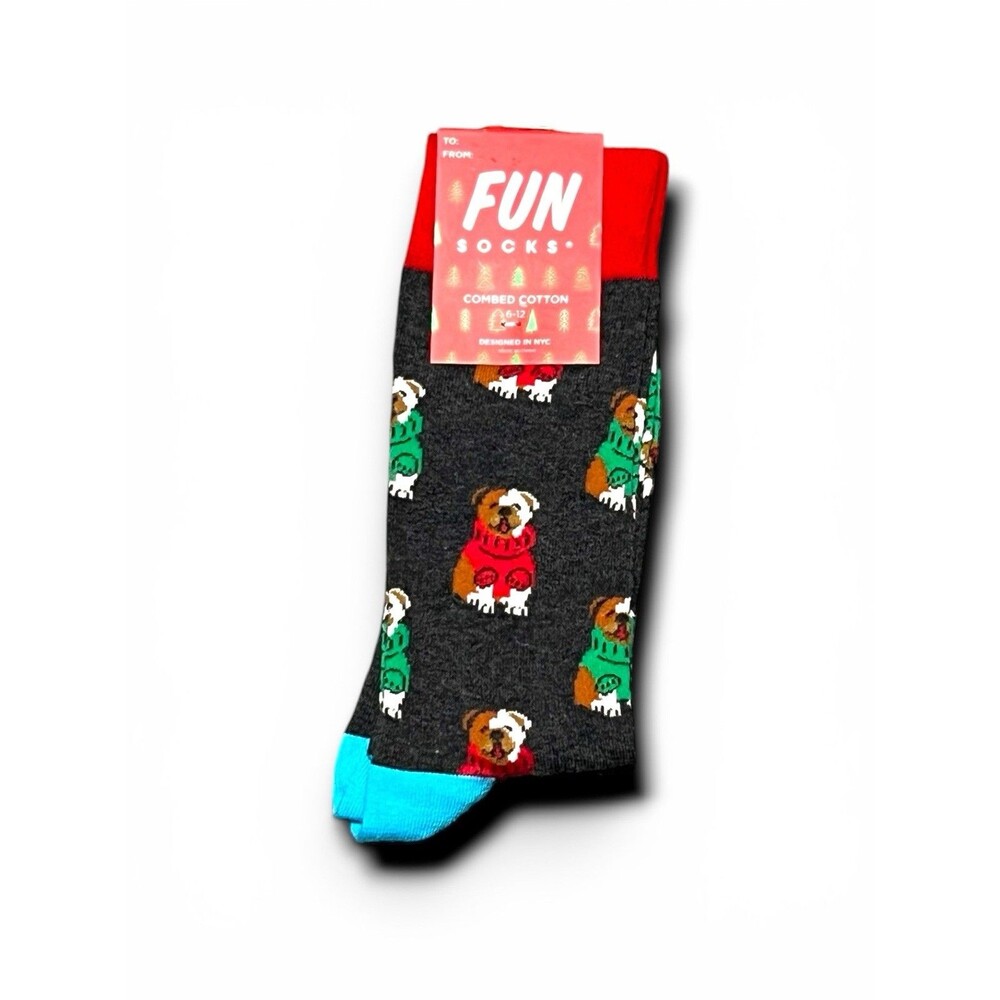 Fun Socks Men's Combed Cotton Dogs Gift Crew Socks